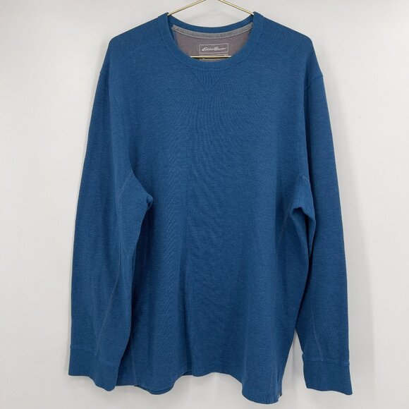 Eddie Bauer Men’s Blue Long Sleeve Thermal Crewneck Shirt Size 2XL - Picture 1 of 10
